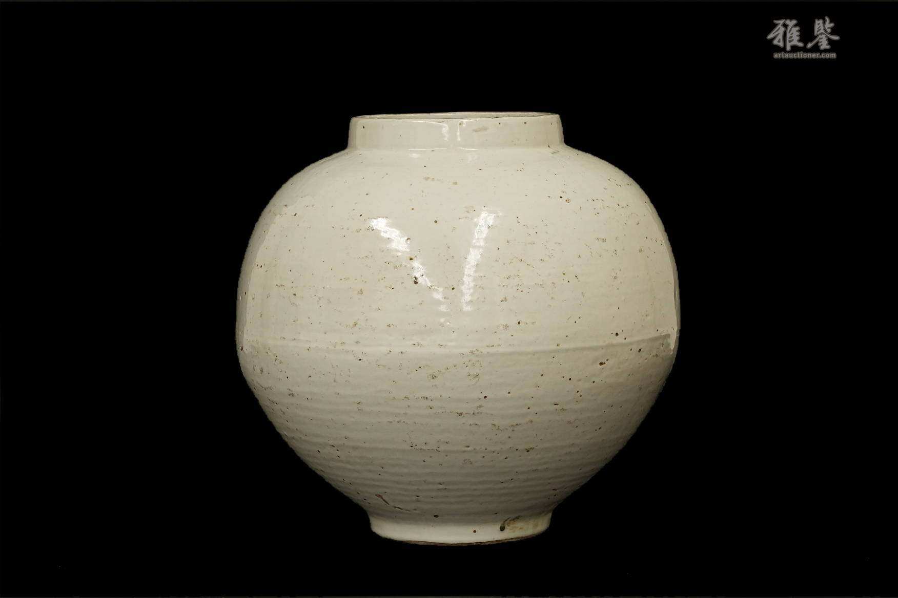 李朝时代 17-18世纪 白瓷月亮罐 本物保证